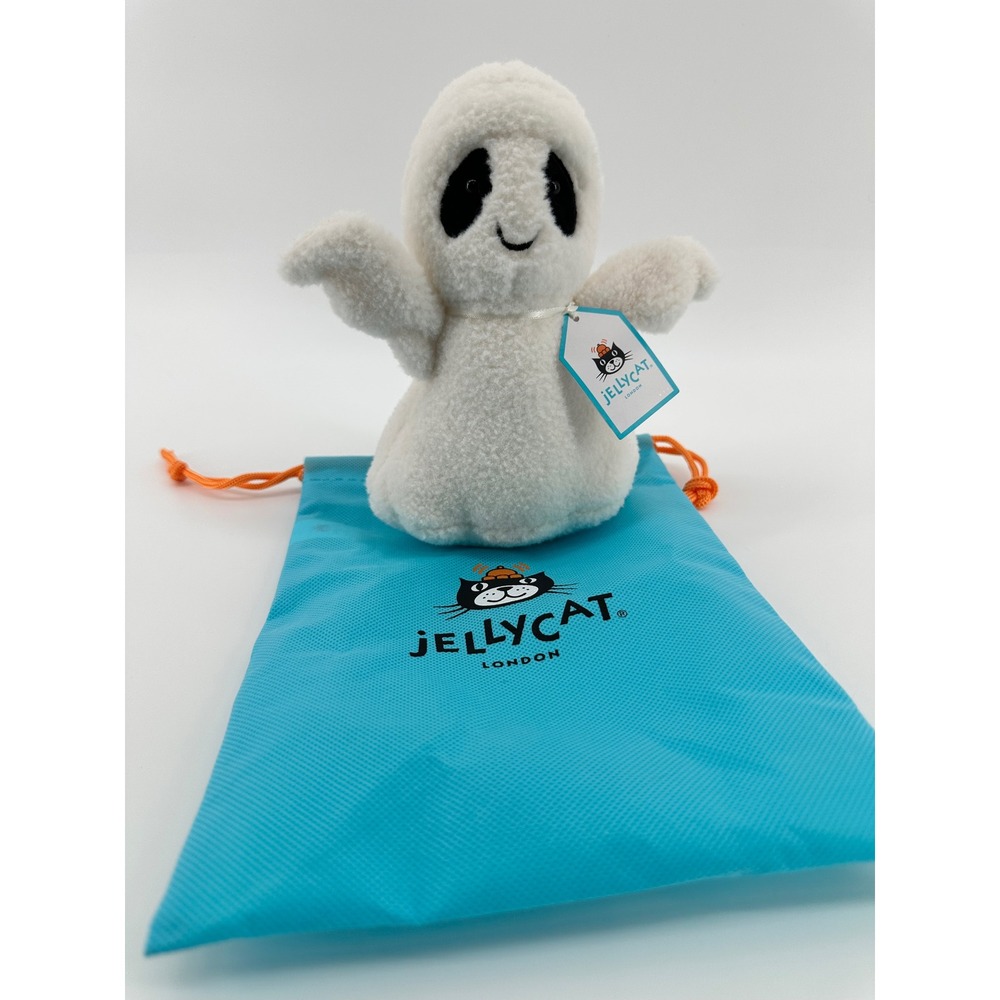 Jellycat Ghost Bob Plush Unisex Small White Halloween GH3B NWT with Bag